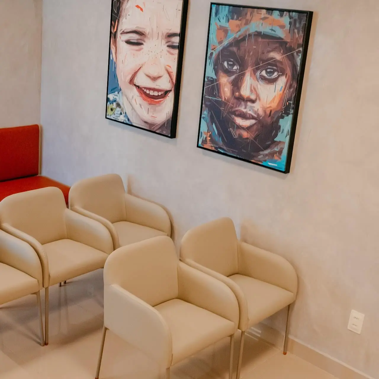 Sala de espera da Clarivita — ambiente acolhedor para crianças